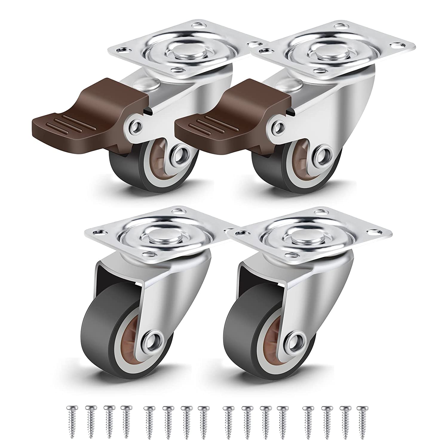 Wholesale Small Caster Wheels for Furniture Low Profile Soft Rubber ...